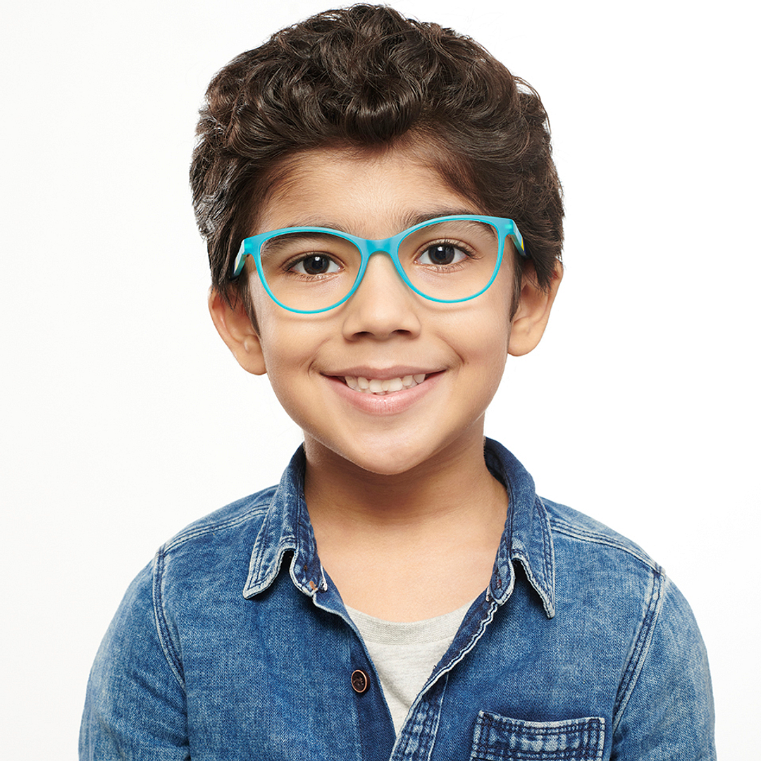 Hooper Screen Glasses Kids Glasses: Green Blue Full Rim Cat Eye Kids 5-8 Yrs Hooper Digi Hooper HP D10090M-C3 right side