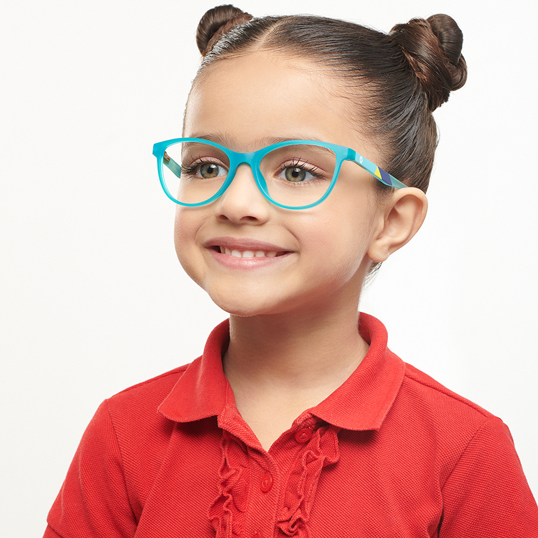 Hooper Screen Glasses Kids Glasses: Green Blue Full Rim Cat Eye Kids 5-8 Yrs Hooper Digi Hooper HP D10090M-C3 right side