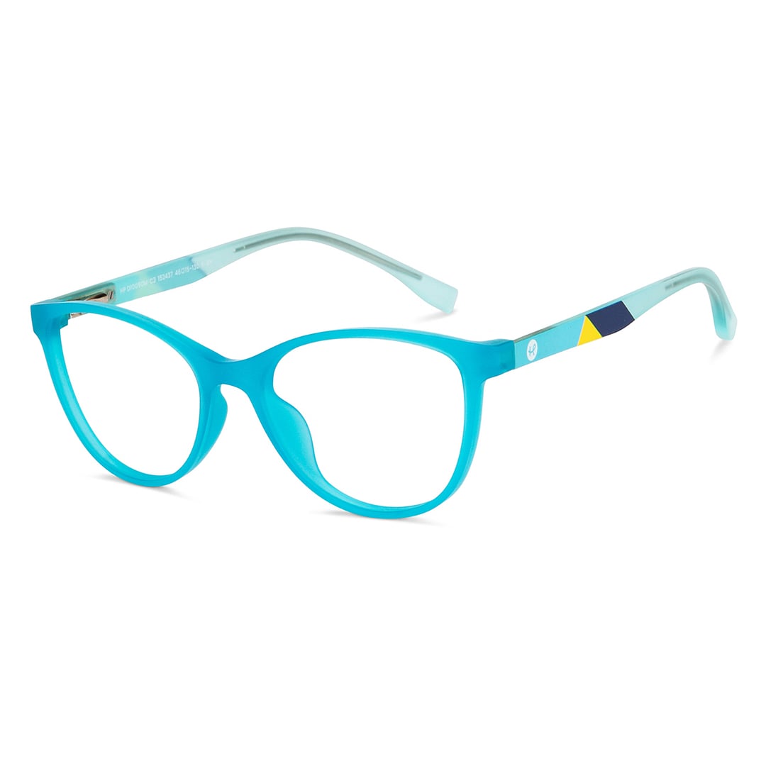 Hooper Screen Glasses Kids Glasses: Green Blue Full Rim Cat Eye Kids 5-8 Yrs Hooper Digi Hooper HP D10090M-C3 right side