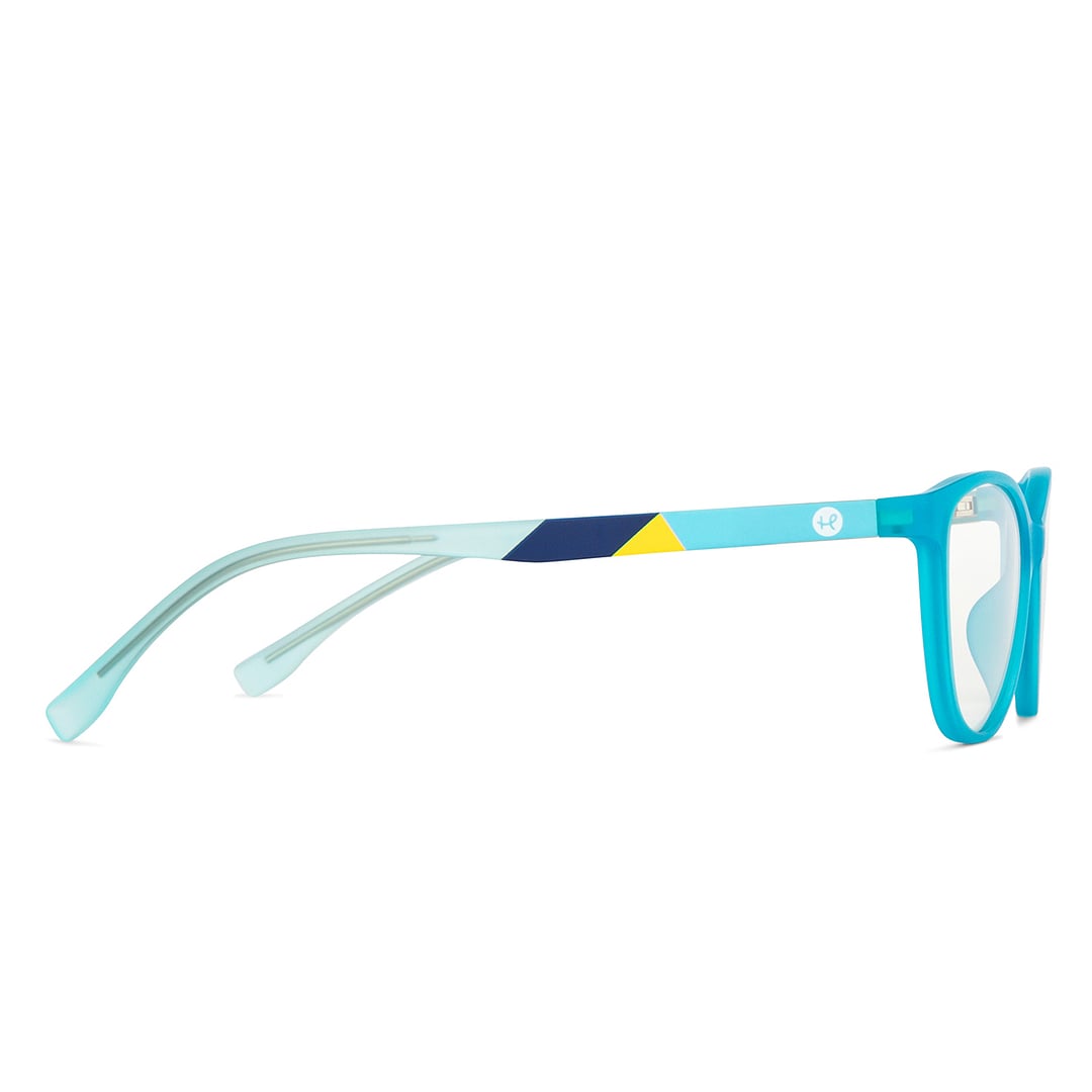 Hooper Screen Glasses Kids Glasses: Green Blue Full Rim Cat Eye Kids 5-8 Yrs Hooper Digi Hooper HP D10090M-C3 left side