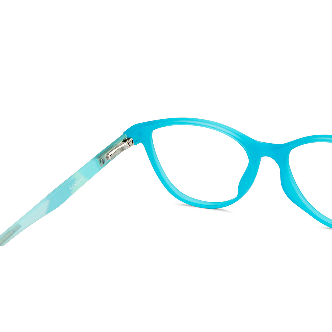 Hooper Screen Glasses Kids Glasses: Green Blue Full Rim Cat Eye Kids 5-8 Yrs Hooper Digi Hooper HP D10090M-C3 right side