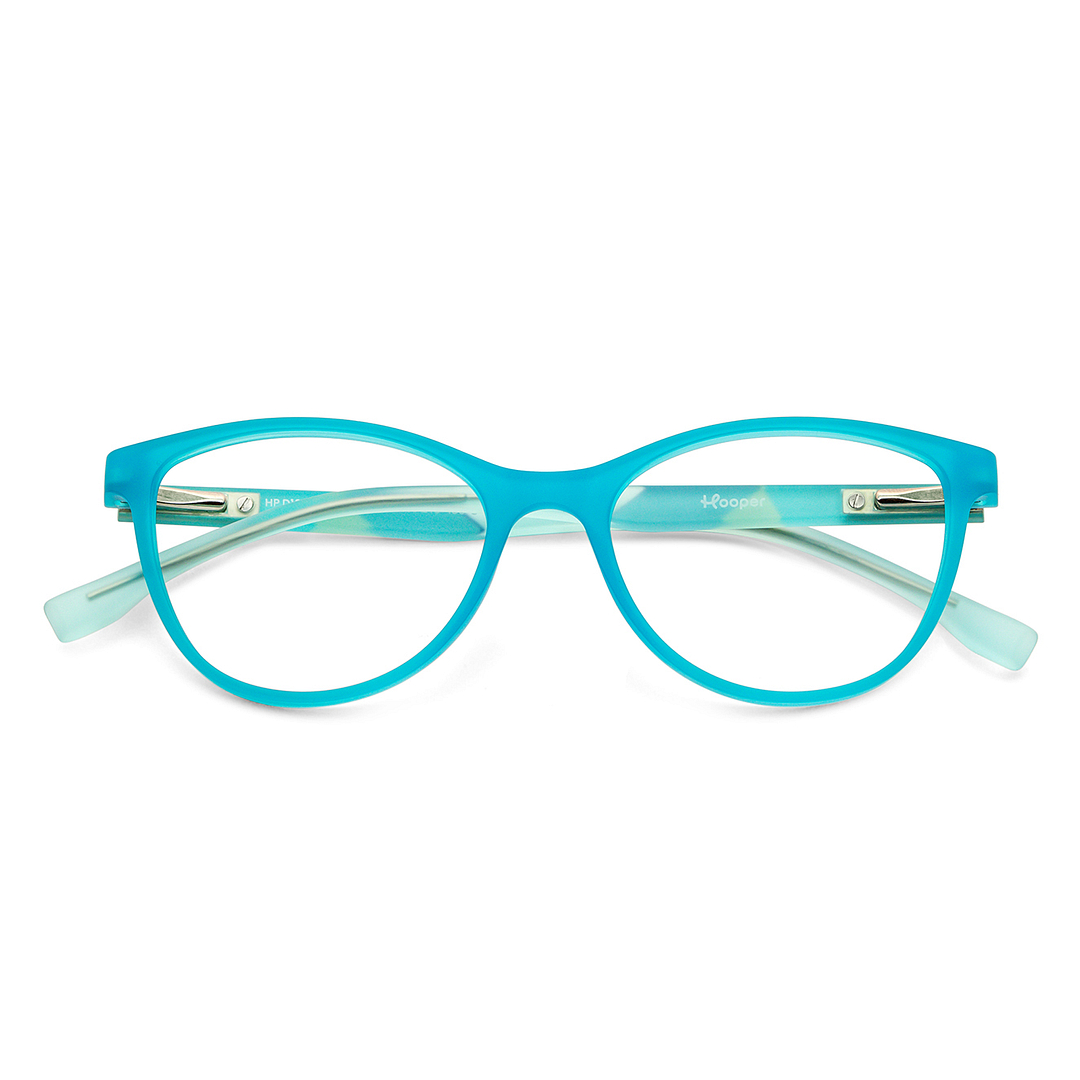 Hooper Screen Glasses Kids Glasses: Green Blue Full Rim Cat Eye Kids 5-8 Yrs Hooper Digi Hooper HP D10090M-C3 left side