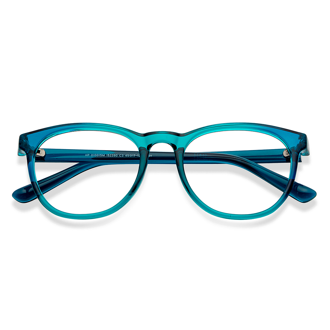 Hooper Screen Glasses Blue Block Phone  Computer Glasses: Green Transparent Blue Full Rim Round Kids 5-8 yrs Hooper HP D10015M-C3 left side