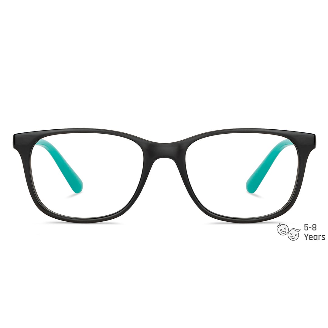 Hooper Screen Glasses Blue Block Phone  Computer Glasses: Grey Green Full Rim Rectangle Kids 2-5 yrs Hooper HP D10014M-C1 left side