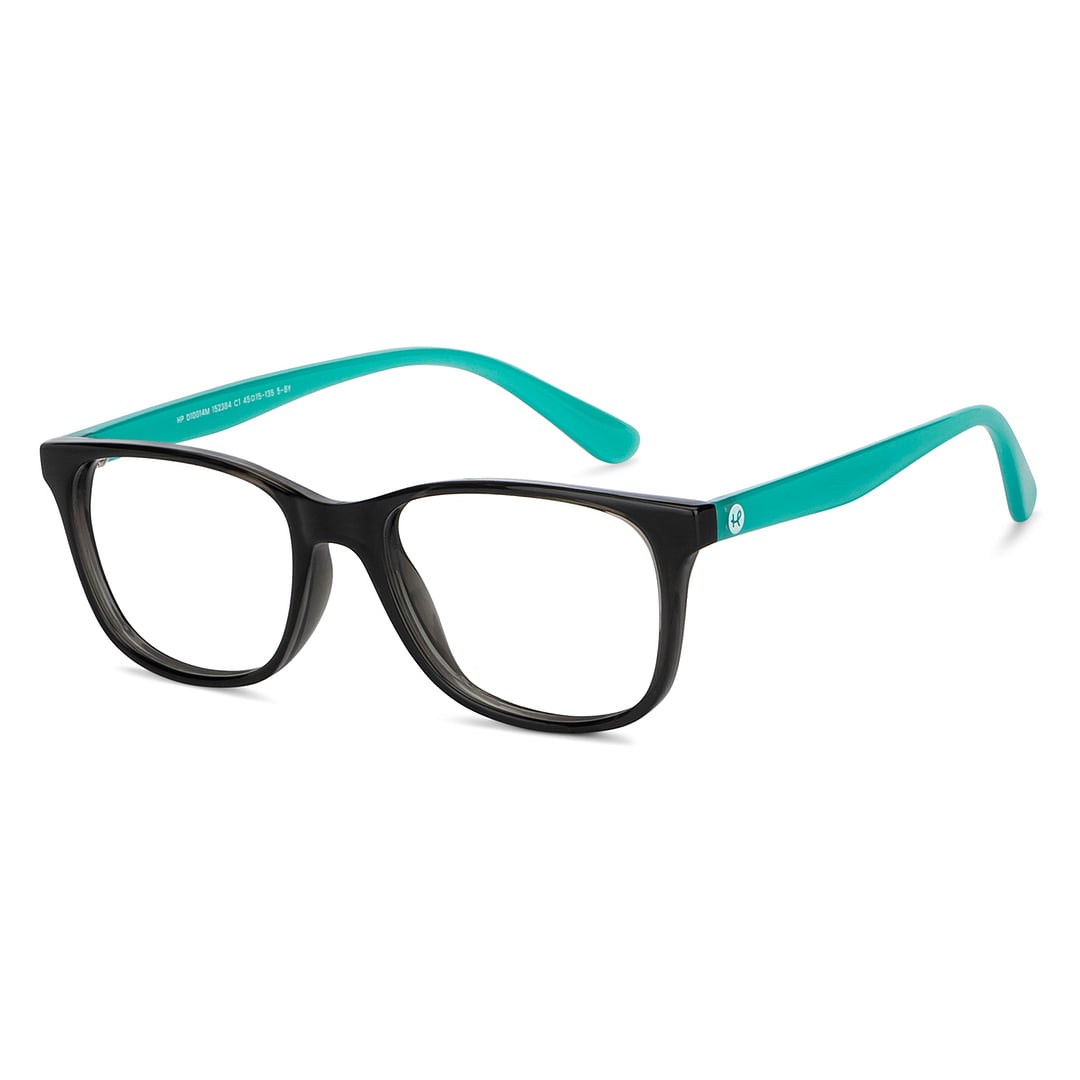 Hooper Screen Glasses Blue Block Phone  Computer Glasses: Grey Green Full Rim Rectangle Kids 2-5 yrs Hooper HP D10014M-C1 right side