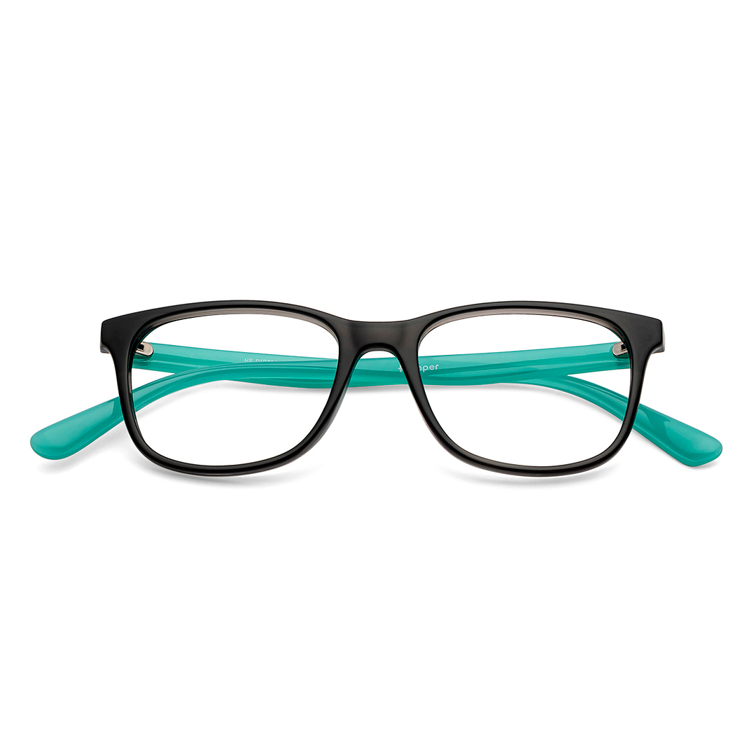 Hooper Screen Glasses Blue Block Phone  Computer Glasses: Grey Green Full Rim Rectangle Kids 2-5 yrs Hooper HP D10014M-C1 left side