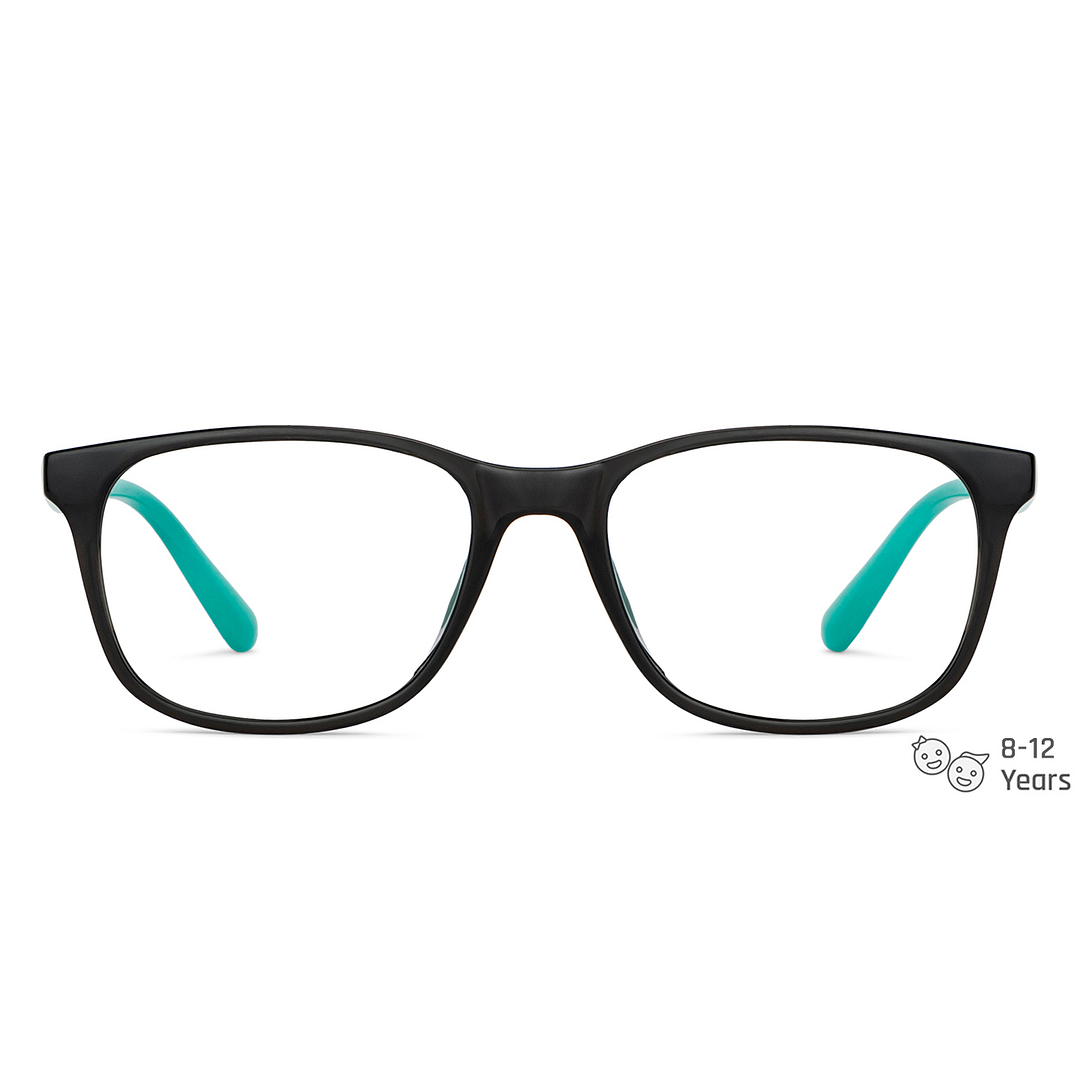 Hooper Screen Glasses Blue Block Phone Computer Glasses: Grey Green Full Rim Rectangle Kids 5-8 yrs Hooper HP D10014L-C1 left side