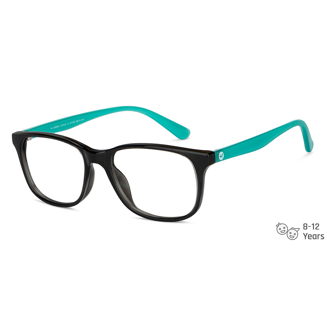Hooper Screen Glasses Blue Block Phone Computer Glasses: Grey Green Full Rim Rectangle Kids 5-8 yrs Hooper HP D10014L-C1 right side