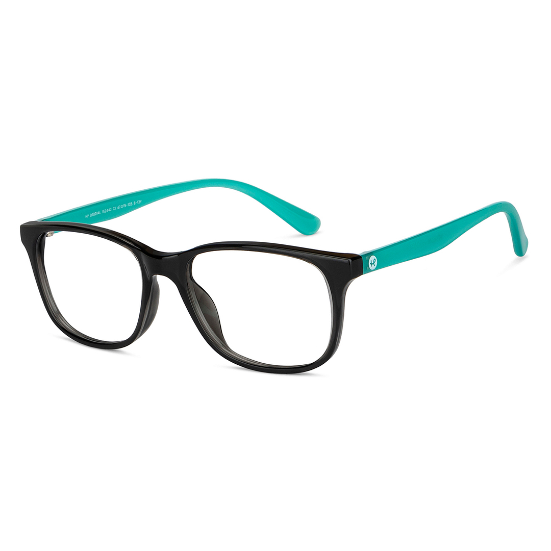 Hooper Screen Glasses Blue Block Phone Computer Glasses: Grey Green Full Rim Rectangle Kids 5-8 yrs Hooper HP D10014L-C1 right side