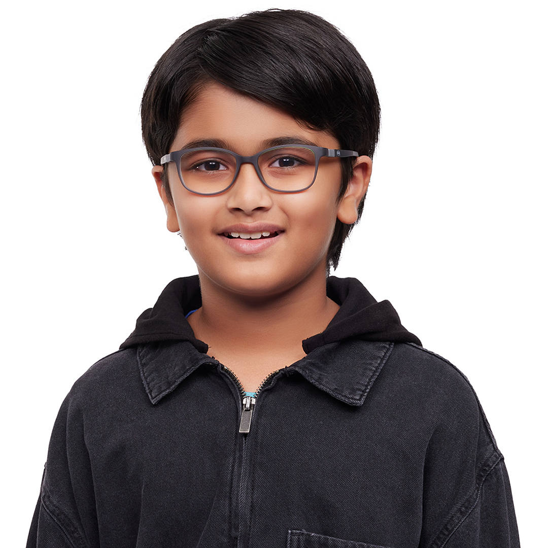 Hooper Gray Transparent Full Rim Rectangle left side