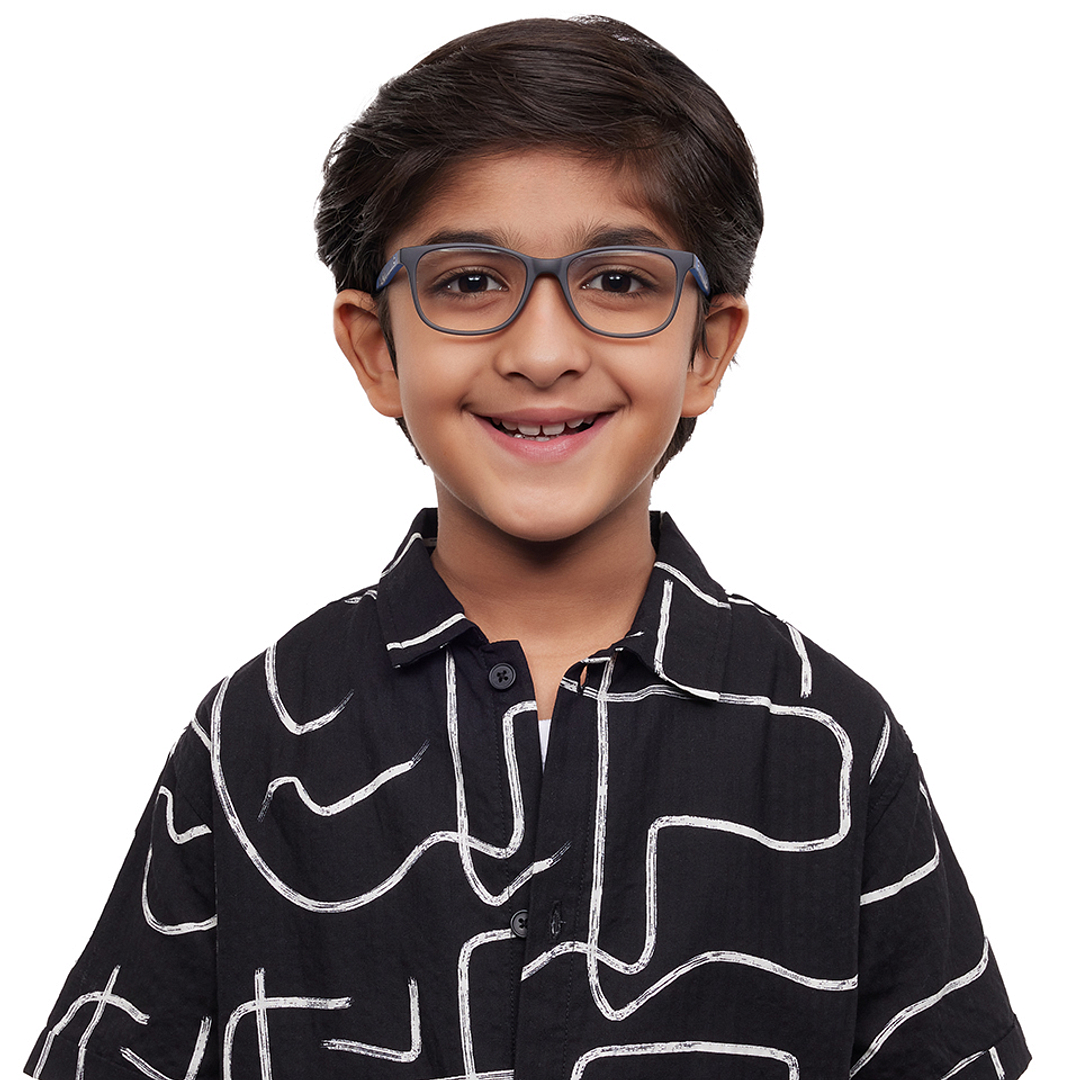 Hooper Online Gray Transparent Full Rim Rectangle left side