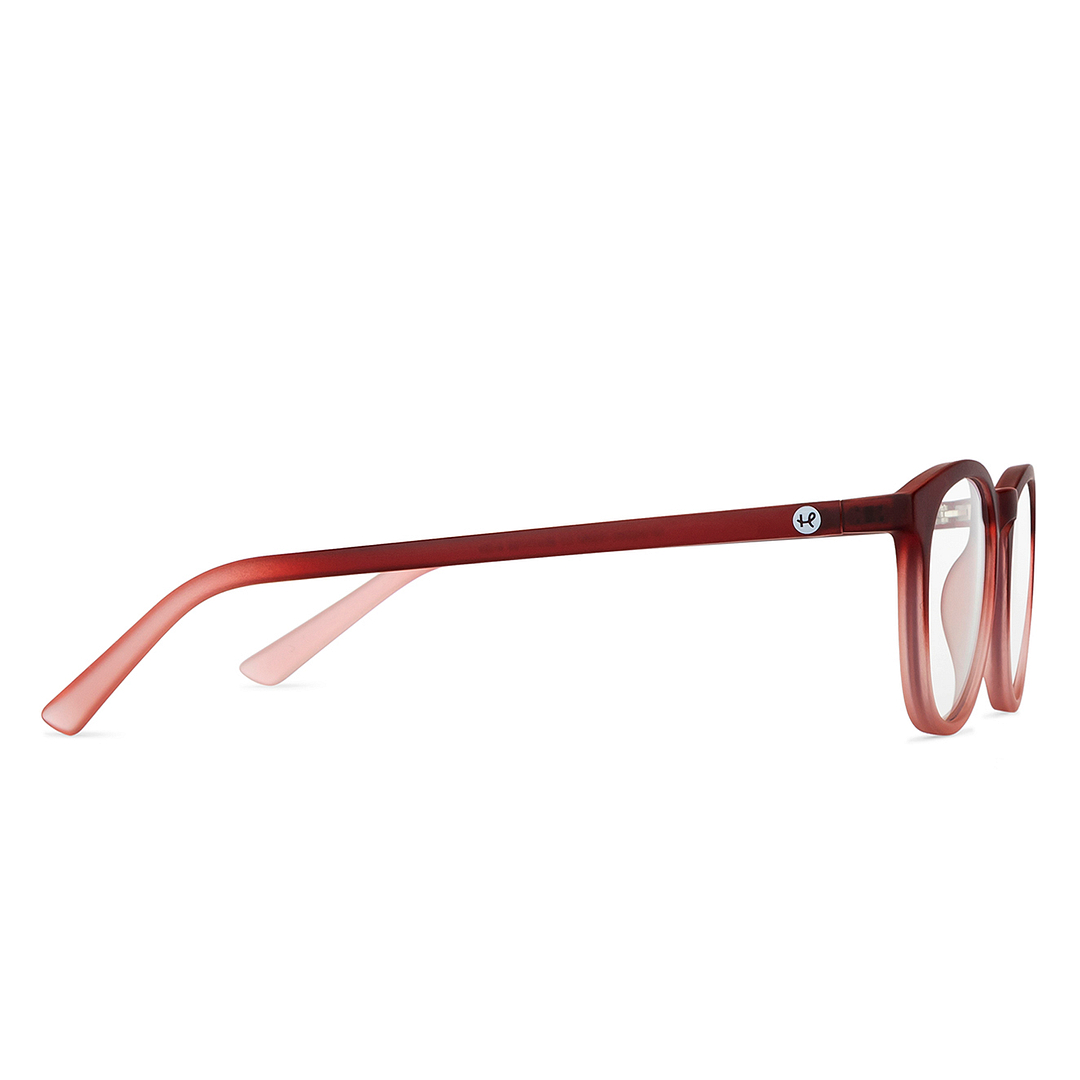 Hooper Screen Glasses Blue Block Phone  Computer Glasses: Maroon Pink Maroon Pink Full Rim Round Kids 5-8 yrs Hooper HP D10015L-C3 left side
