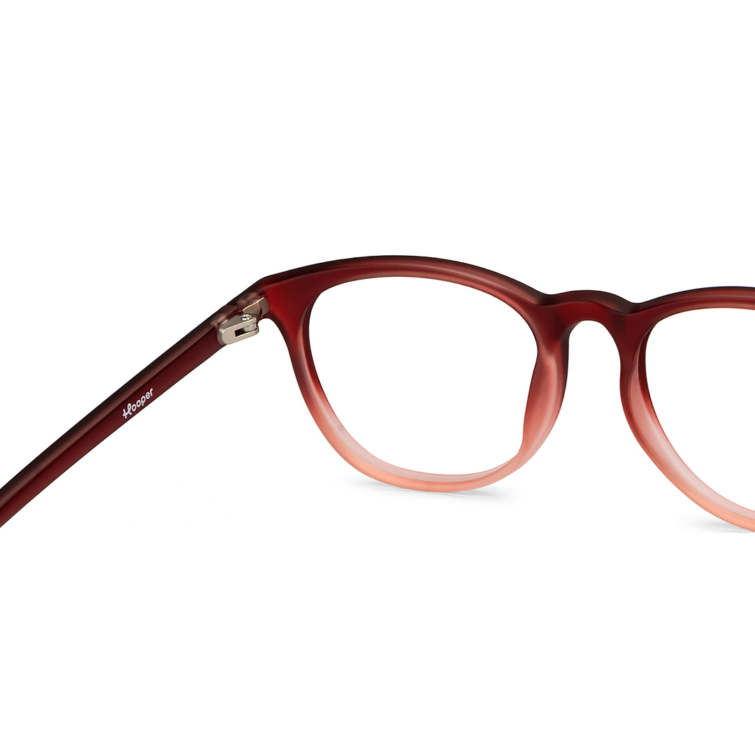 Hooper Screen Glasses Blue Block Phone  Computer Glasses: Maroon Pink Maroon Pink Full Rim Round Kids 5-8 yrs Hooper HP D10015L-C3 right side