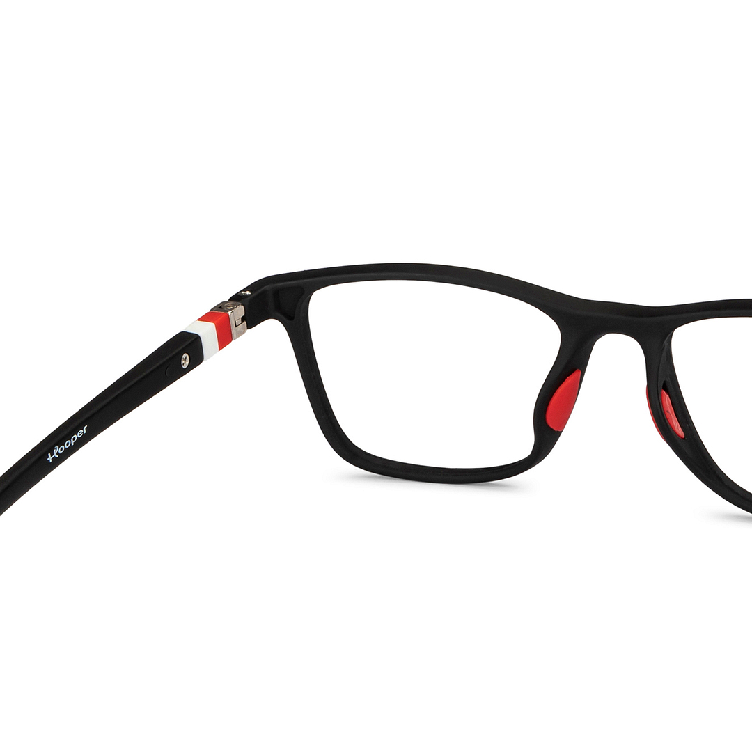 Hooper Screen Glasses Blue-Block Kids Computer Glasses: Matte Black Full Rim Square Kids  5-8 yrs  Hooper TR Essentials Hooper-C2 right side