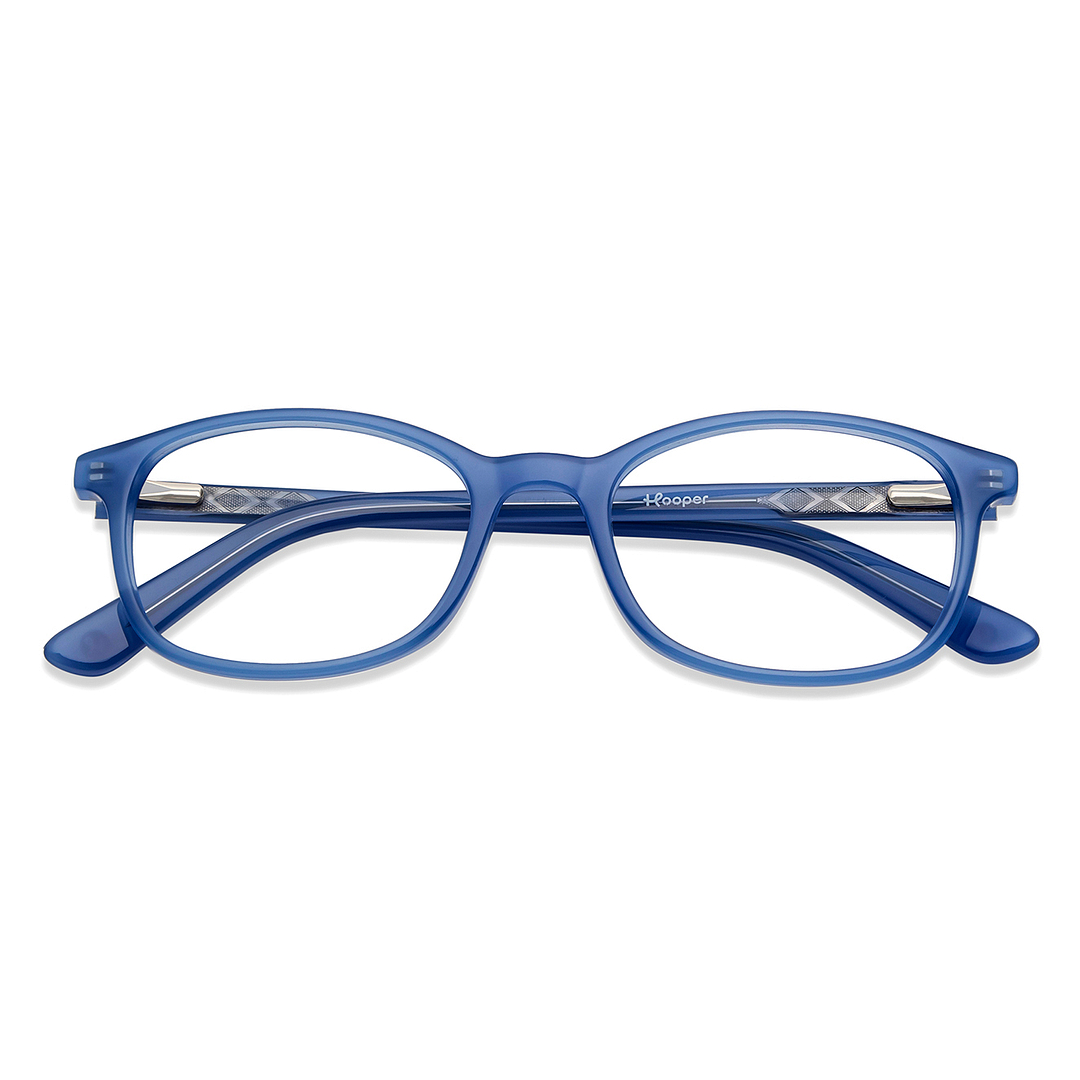 Hooper Online Navy Blue Full Rim Rectangle left side