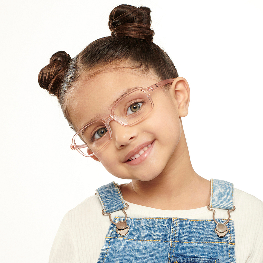 Hooper Screen Glasses Kids Glasses: Orange Transparent Blue Black Full Rim Rectangle Kids 5-8 yrs Computer Glasses Digi Hooper HP D10104M-C2 left side