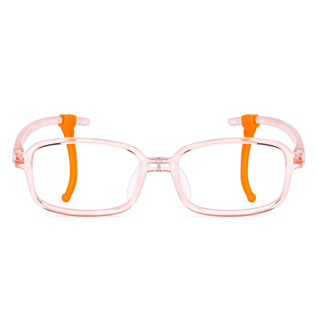 Hooper Screen Glasses Kids Glasses: Orange Transparent Blue Black Full Rim Rectangle Kids 5-8 yrs Computer Glasses Digi Hooper HP D10104M-C2 left side
