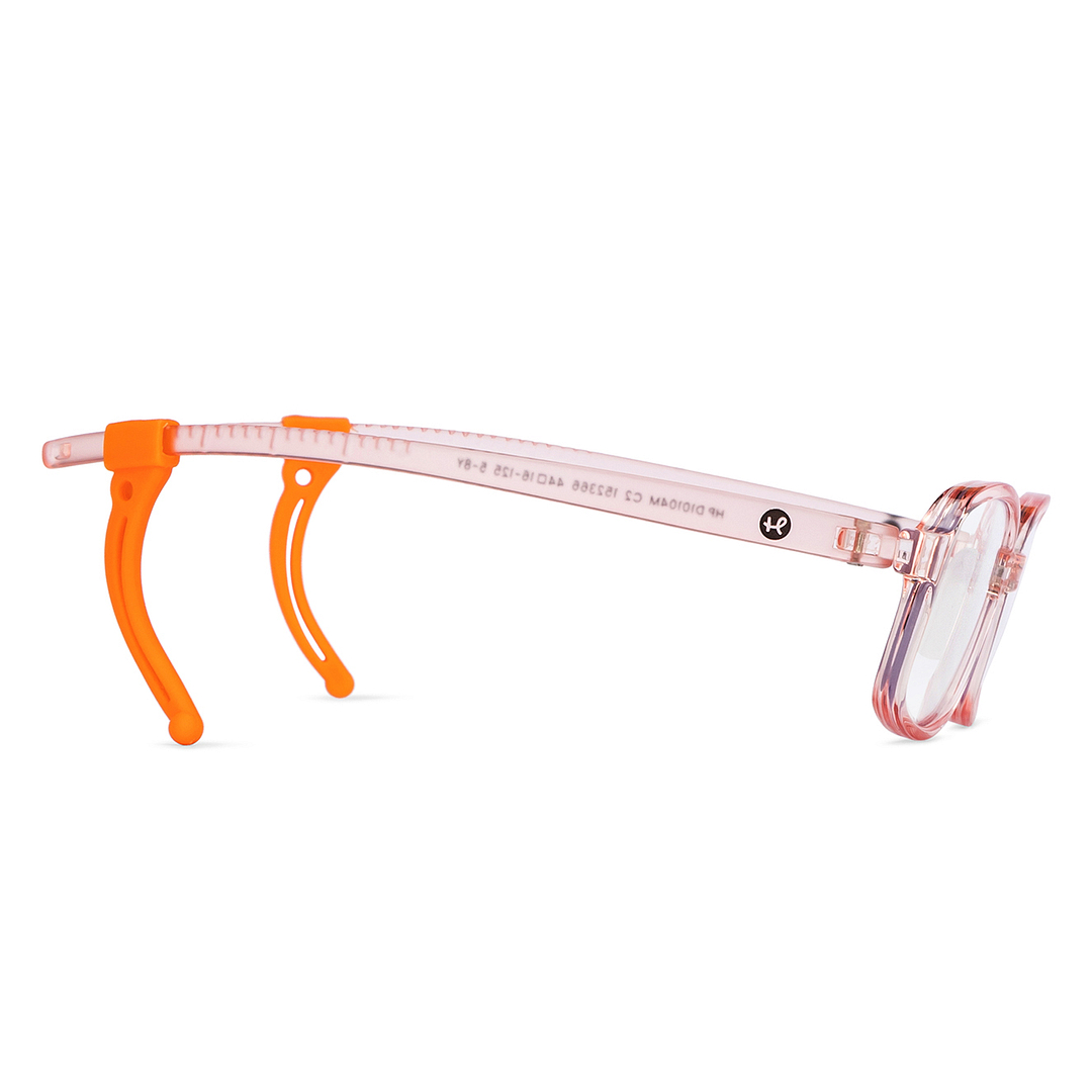 Hooper Screen Glasses Kids Glasses: Orange Transparent Blue Black Full Rim Rectangle Kids 5-8 yrs Computer Glasses Digi Hooper HP D10104M-C2 left side
