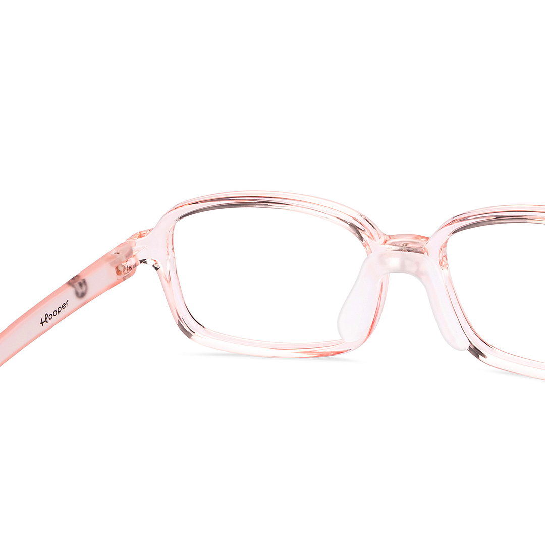 Hooper Screen Glasses Kids Glasses: Orange Transparent Blue Black Full Rim Rectangle Kids 5-8 yrs Computer Glasses Digi Hooper HP D10104M-C2 right side