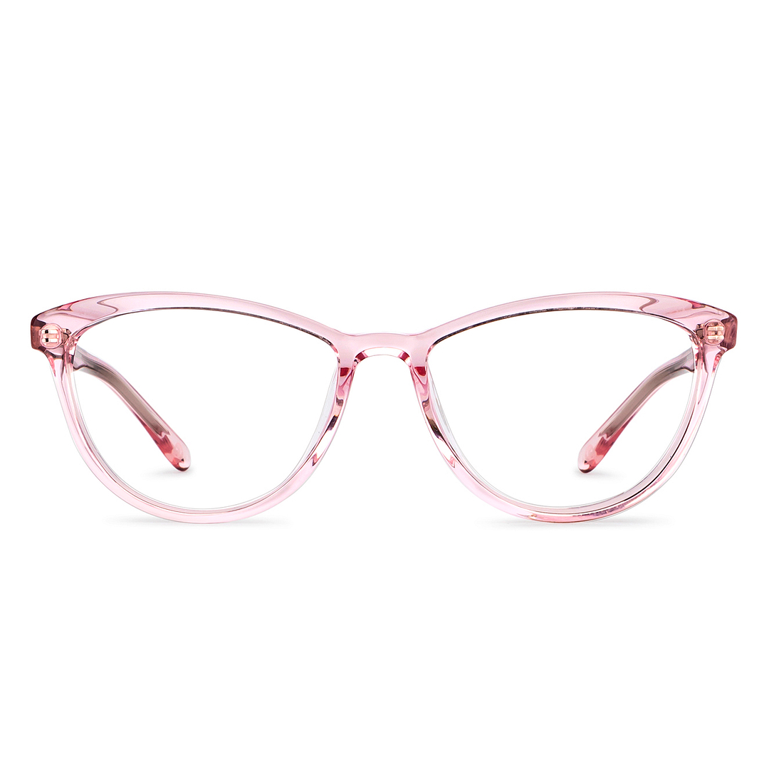 Hooper Online Pink Transparent Full Rim Cat Eye left side