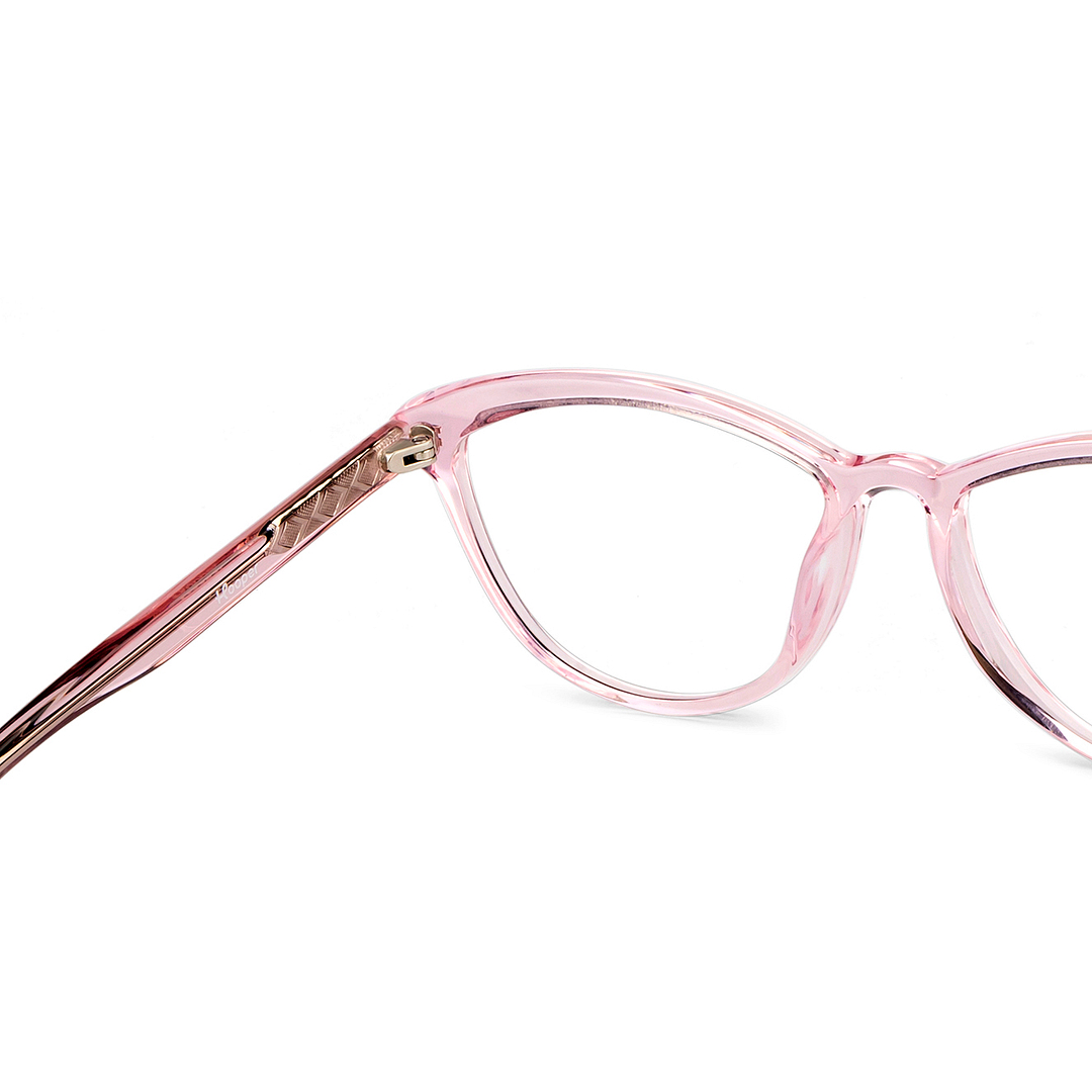 Hooper Online Pink Transparent Full Rim Cat Eye right side