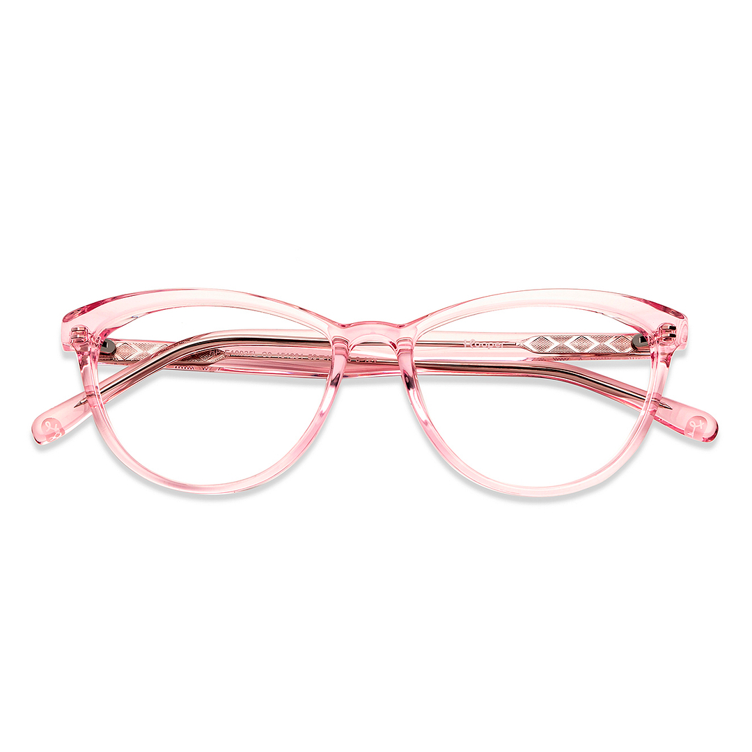 Hooper Online Pink Transparent Full Rim Cat Eye left side