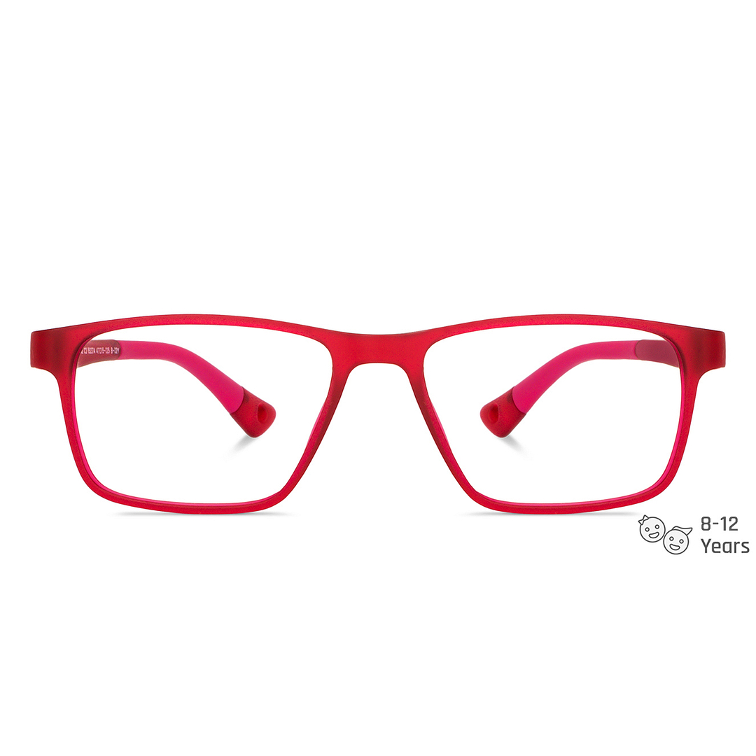Hooper Screen Glasses Kids Glasses: Red Full Rim Rectangle Kids 5-8 yrs Hooper Digi Hooper HP D10006L-C2 left side