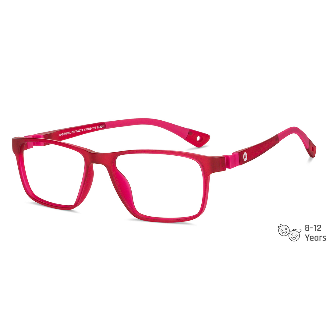 Hooper Screen Glasses Kids Glasses: Red Full Rim Rectangle Kids 5-8 yrs Hooper Digi Hooper HP D10006L-C2 right side