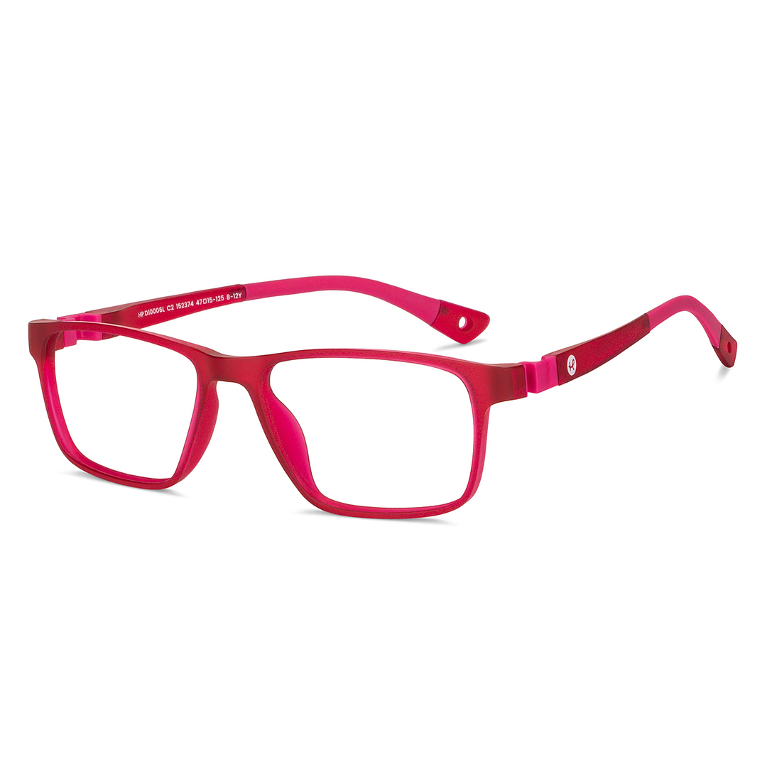 Hooper Screen Glasses Kids Glasses: Red Full Rim Rectangle Kids 5-8 yrs Hooper Digi Hooper HP D10006L-C2 left side