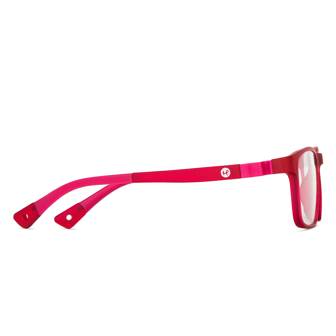 Hooper Screen Glasses Kids Glasses: Red Full Rim Rectangle Kids 5-8 yrs Hooper Digi Hooper HP D10006L-C2 left side