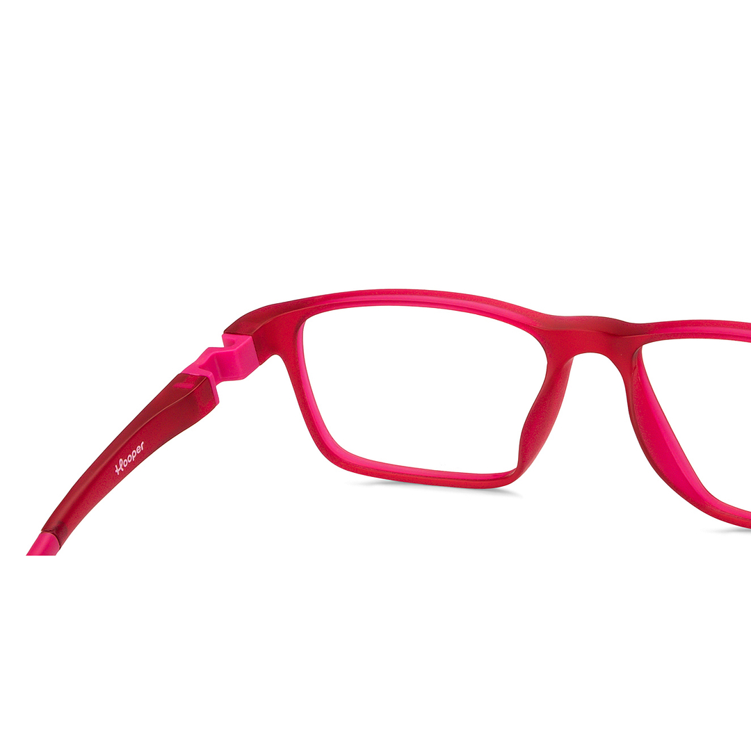 Hooper Screen Glasses Kids Glasses: Red Full Rim Rectangle Kids 5-8 yrs Hooper Digi Hooper HP D10006L-C2 right side