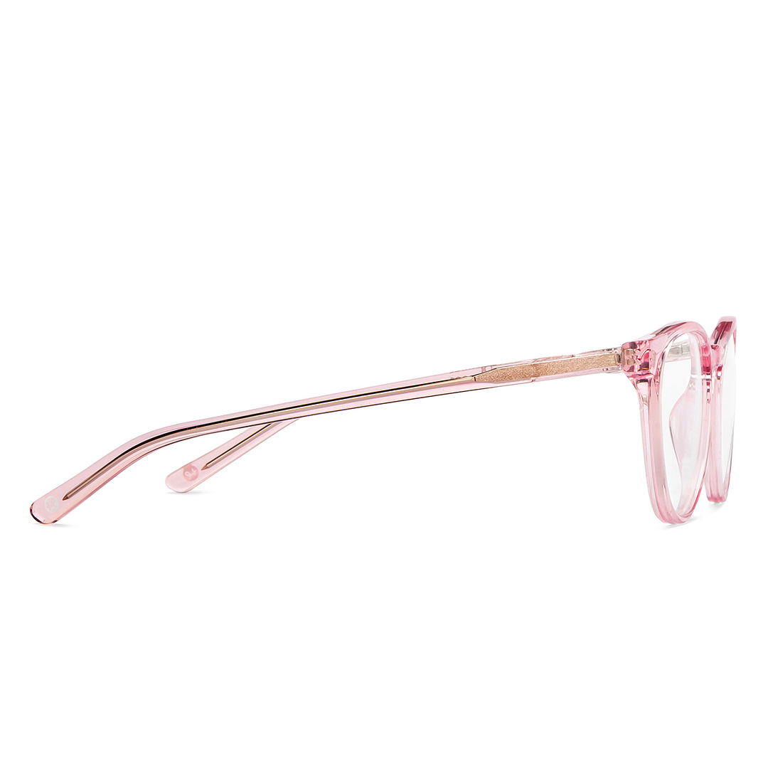 Hooper Pink Transparent Full Rim Round left side