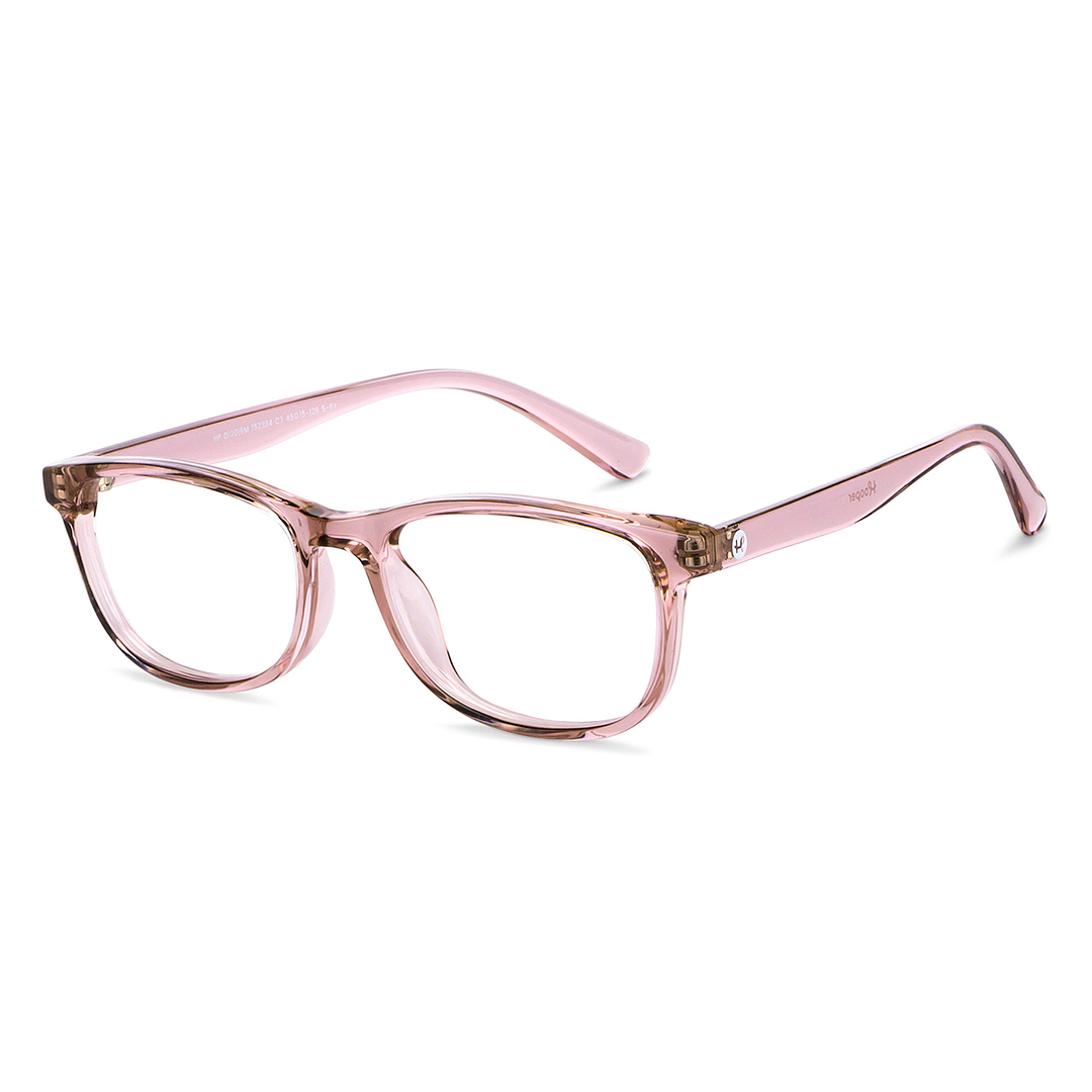 Hooper Screen Glasses Blue Block Phone  Computer Glasses: Pink Transparent Pink Transparent Full Rim Rectangle Kids 5-8 yrs Hooper HP D10016M-C3 right side