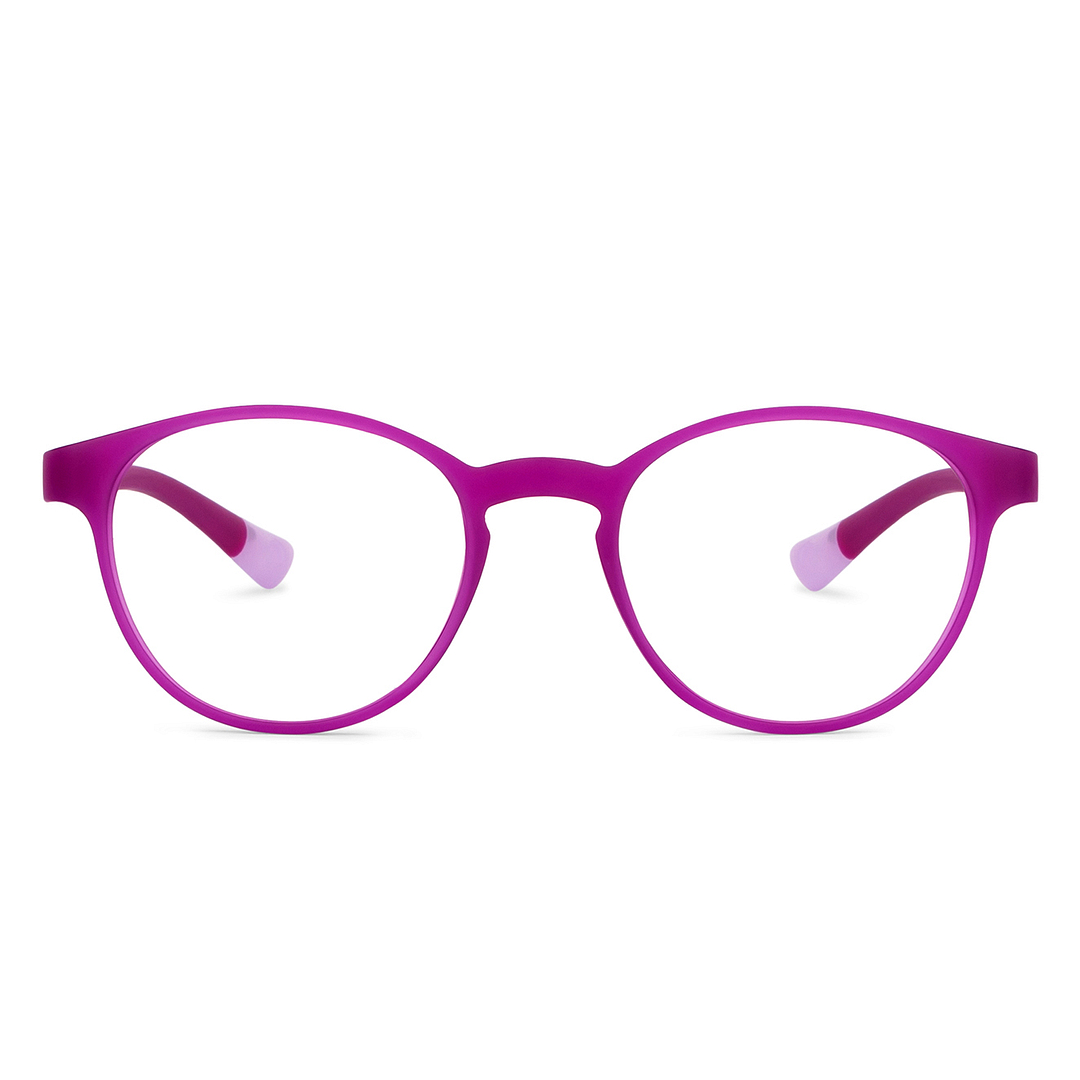 Hooper Screen Glasses Kids Glasses: Purple Sky Blue Black Full Rim Round Kids 5-8 yrs Computer Glasses Digi Hooper HP D10003L-C1 left side