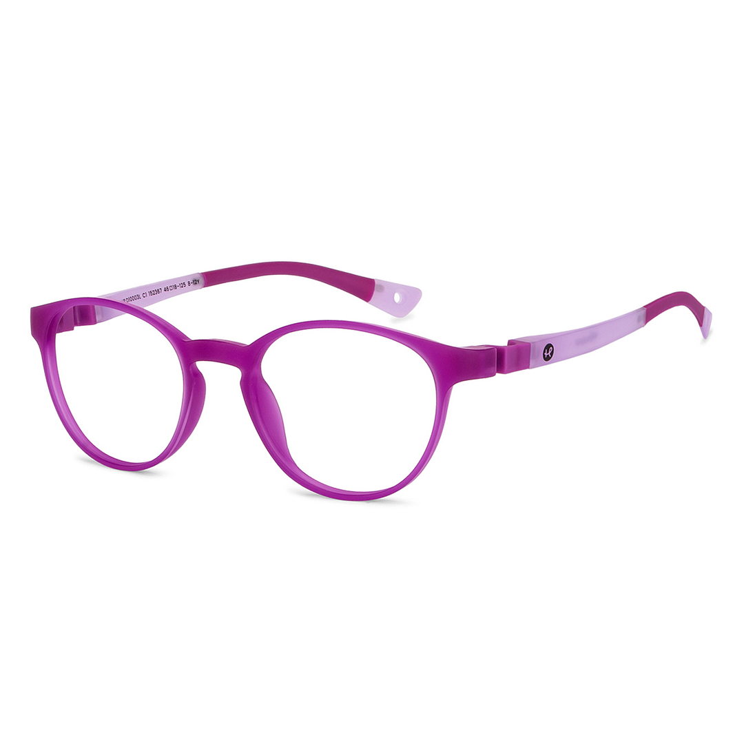 Hooper Screen Glasses Kids Glasses: Purple Sky Blue Black Full Rim Round Kids 5-8 yrs Computer Glasses Digi Hooper HP D10003L-C1 right side