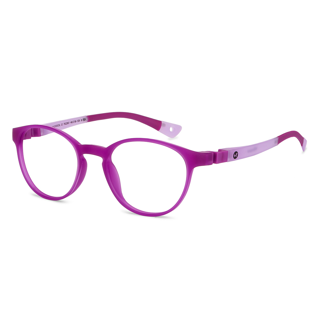 Hooper Screen Glasses Kids Glasses: Purple Sky Blue Black Full Rim Round Kids 5-8 yrs Computer Glasses Digi Hooper HP D10003L-C1 left side