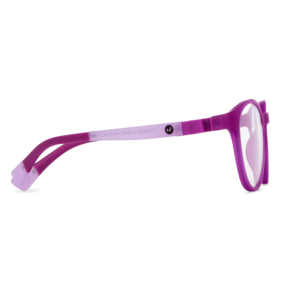 Hooper Screen Glasses Kids Glasses: Purple Sky Blue Black Full Rim Round Kids 5-8 yrs Computer Glasses Digi Hooper HP D10003L-C1 left side