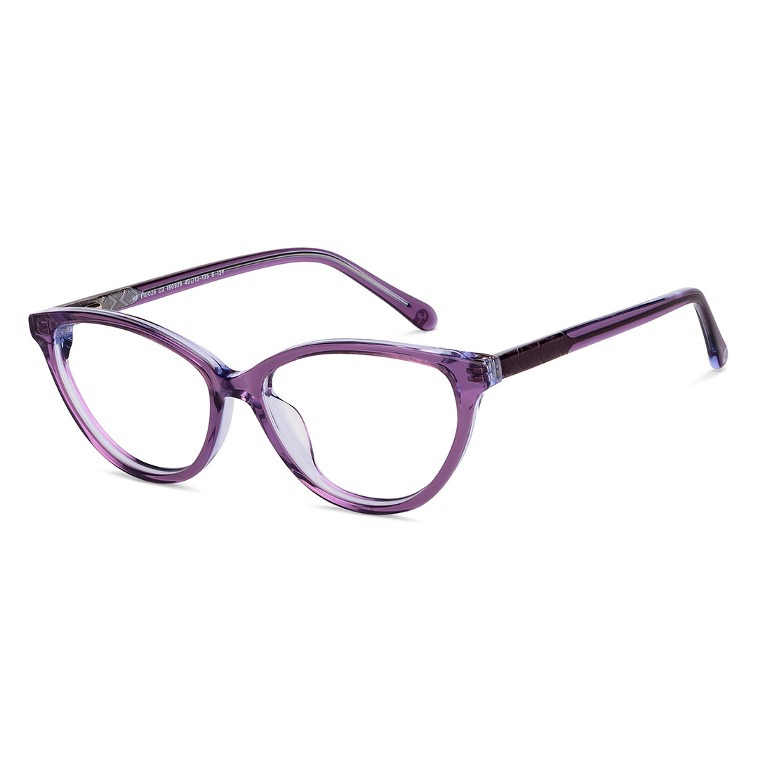 Hooper Online Purple Transparent Full Rim Cat Eye right side