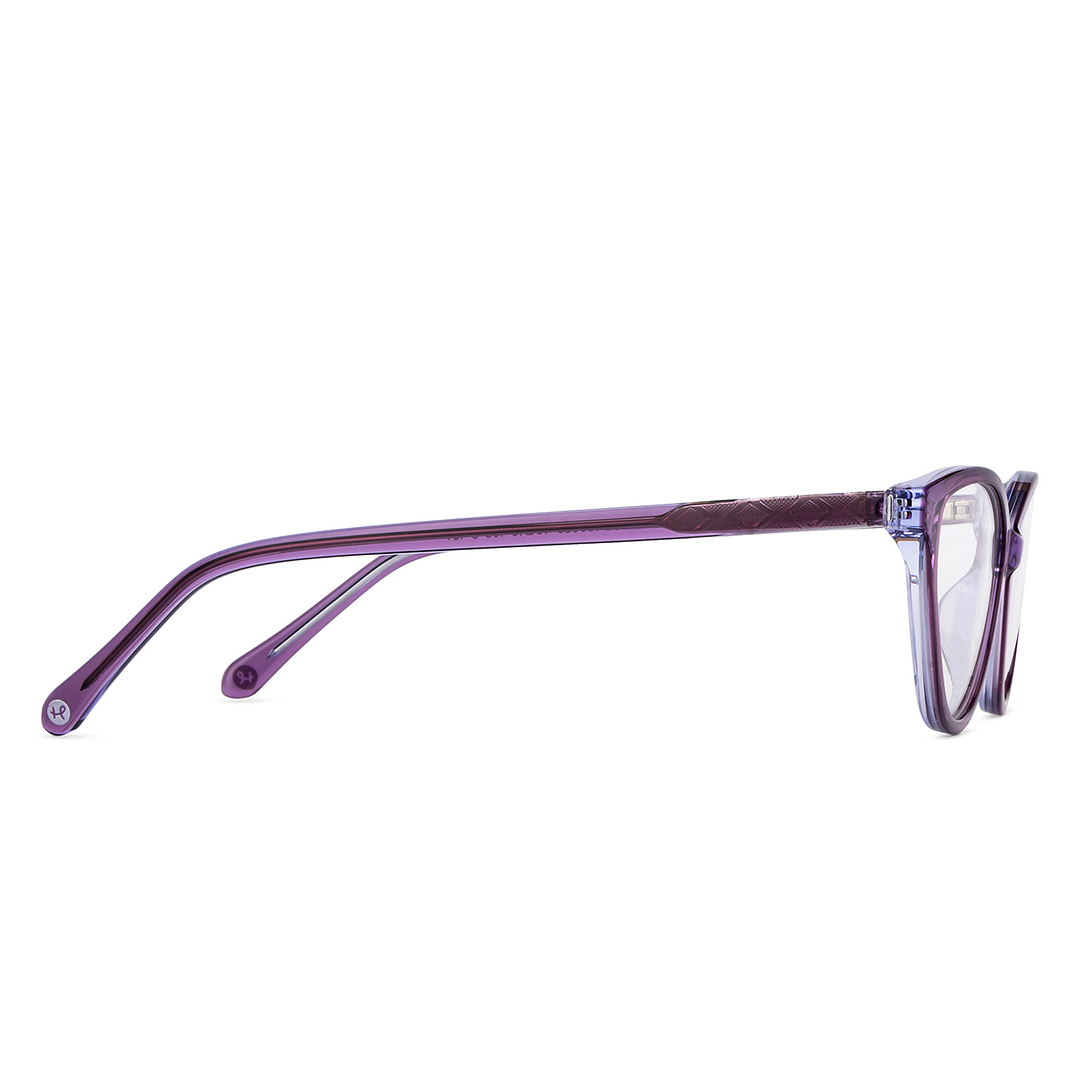 Hooper Online Purple Transparent Full Rim Cat Eye left side