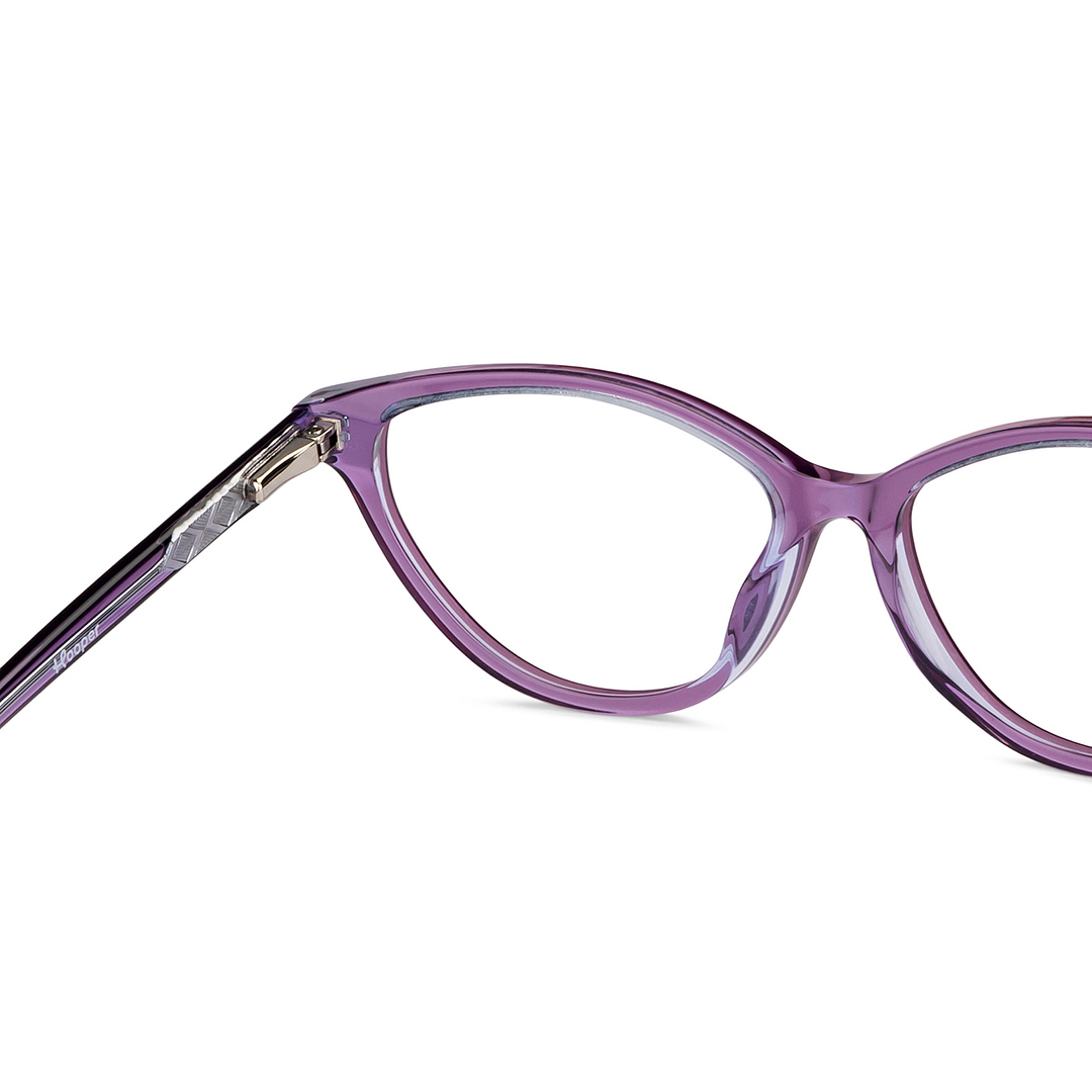 Hooper Online Purple Transparent Full Rim Cat Eye right side