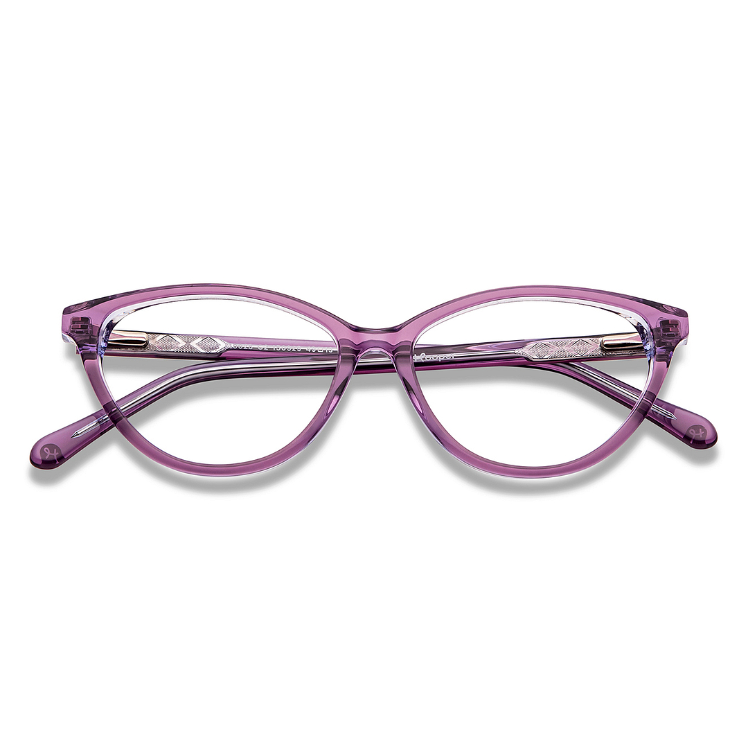Hooper Online Purple Transparent Full Rim Cat Eye left side