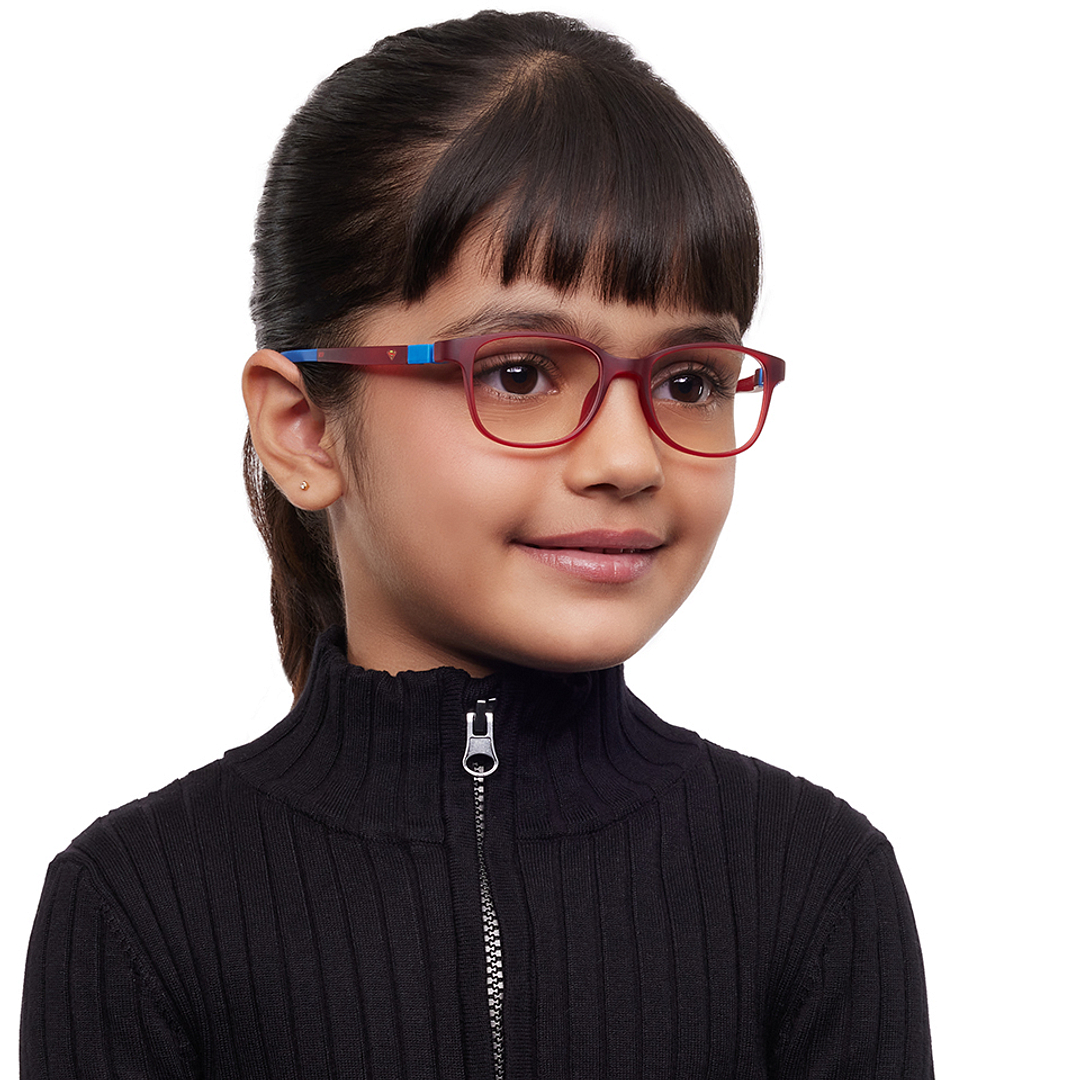 Hooper Red Full Rim Rectangle left side