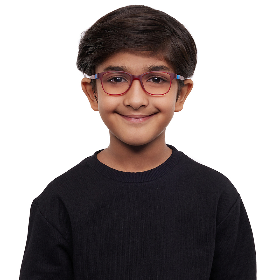 Hooper Red Full Rim Rectangle left side