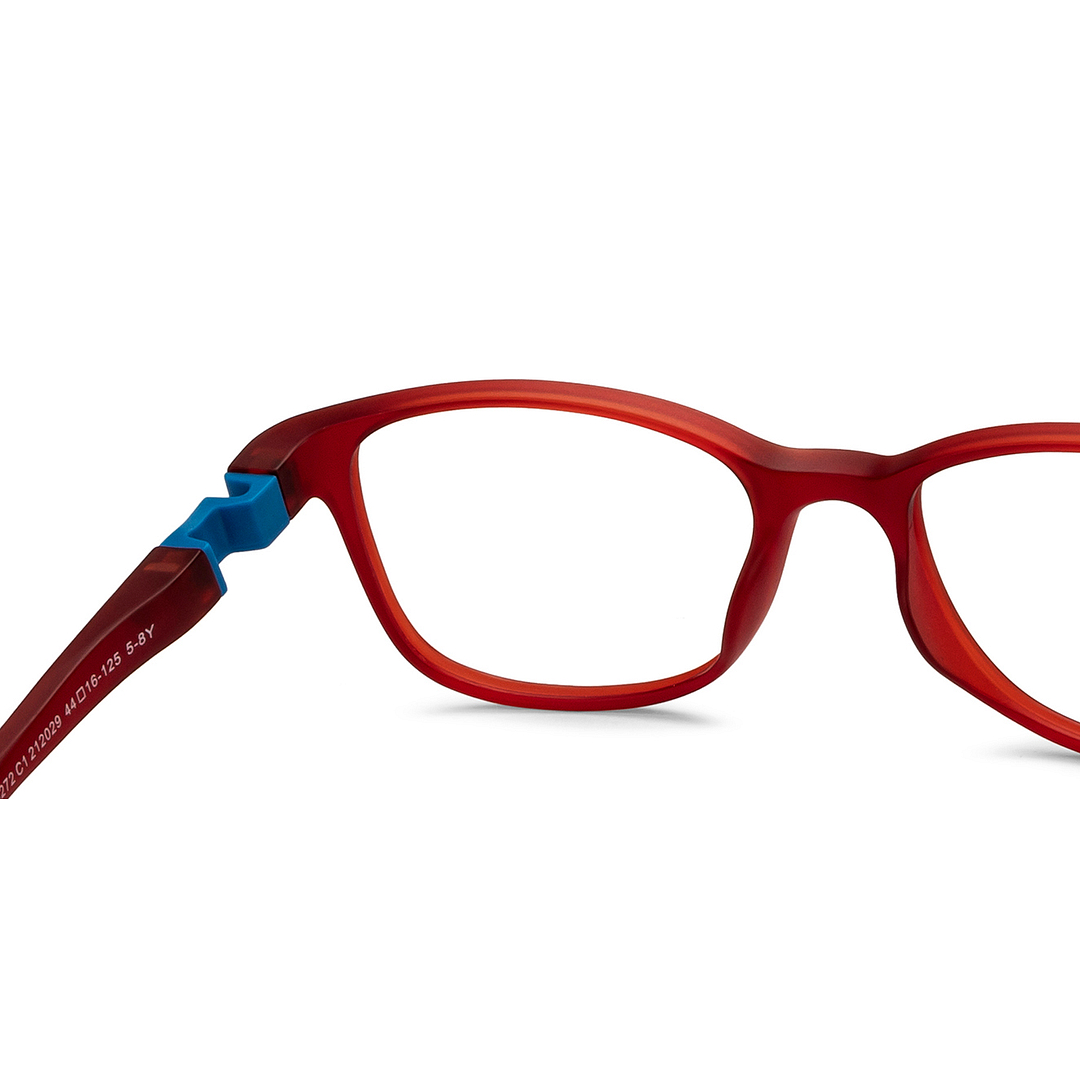 Hooper Red Full Rim Rectangle left side