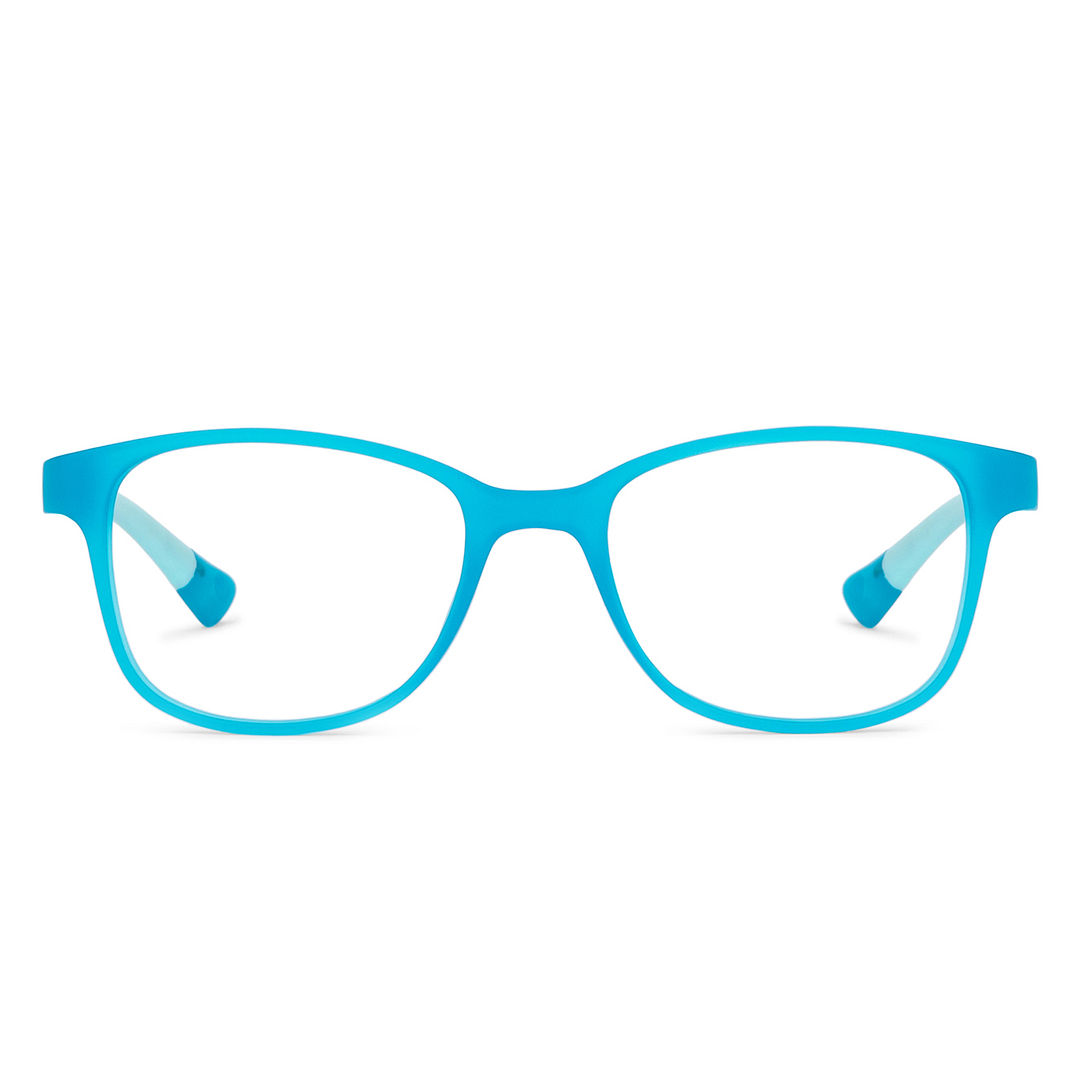 Hooper Screen Glasses Kids Glasses: Sky Blue Grey Yellow Full Rim Rectangle Kids 5-8 yrs Computer Glasses Digi Hooper HP D10004M-C3 left side