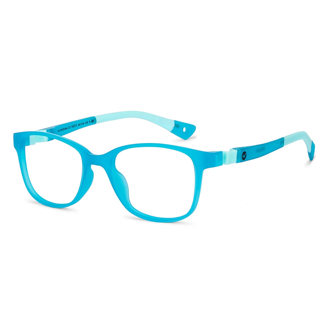 Hooper Screen Glasses Kids Glasses: Sky Blue Grey Yellow Full Rim Rectangle Kids 5-8 yrs Computer Glasses Digi Hooper HP D10004M-C3 right side