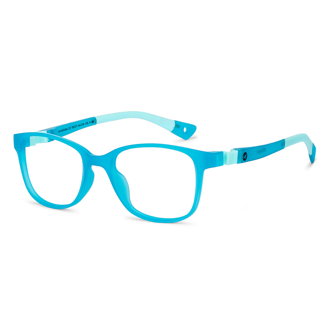 Hooper Screen Glasses Kids Glasses: Sky Blue Grey Yellow Full Rim Rectangle Kids 5-8 yrs Computer Glasses Digi Hooper HP D10004M-C3 left side