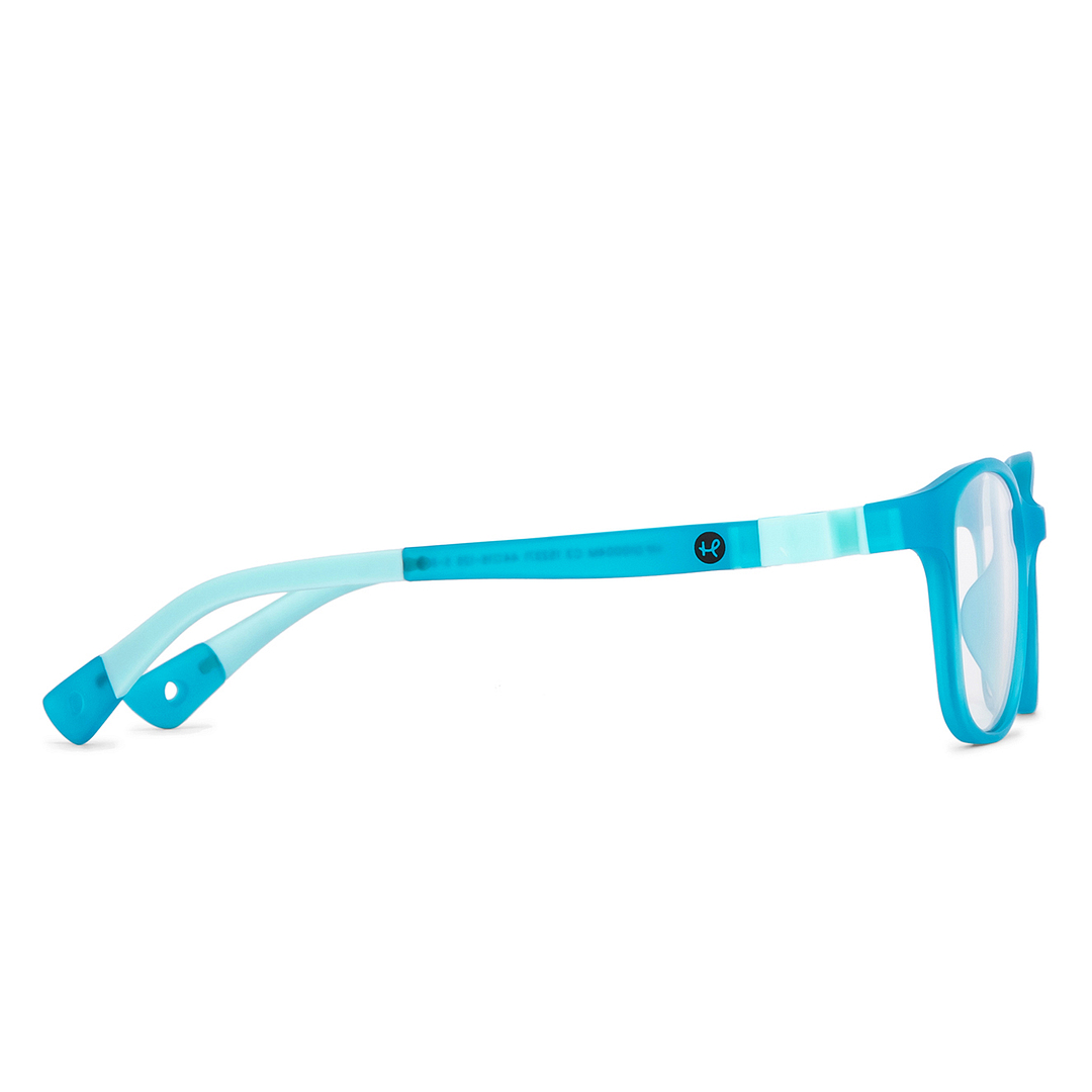 Hooper Screen Glasses Kids Glasses: Sky Blue Grey Yellow Full Rim Rectangle Kids 5-8 yrs Computer Glasses Digi Hooper HP D10004M-C3 left side
