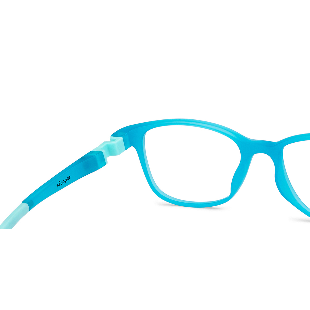 Hooper Screen Glasses Kids Glasses: Sky Blue Grey Yellow Full Rim Rectangle Kids 5-8 yrs Computer Glasses Digi Hooper HP D10004M-C3 right side