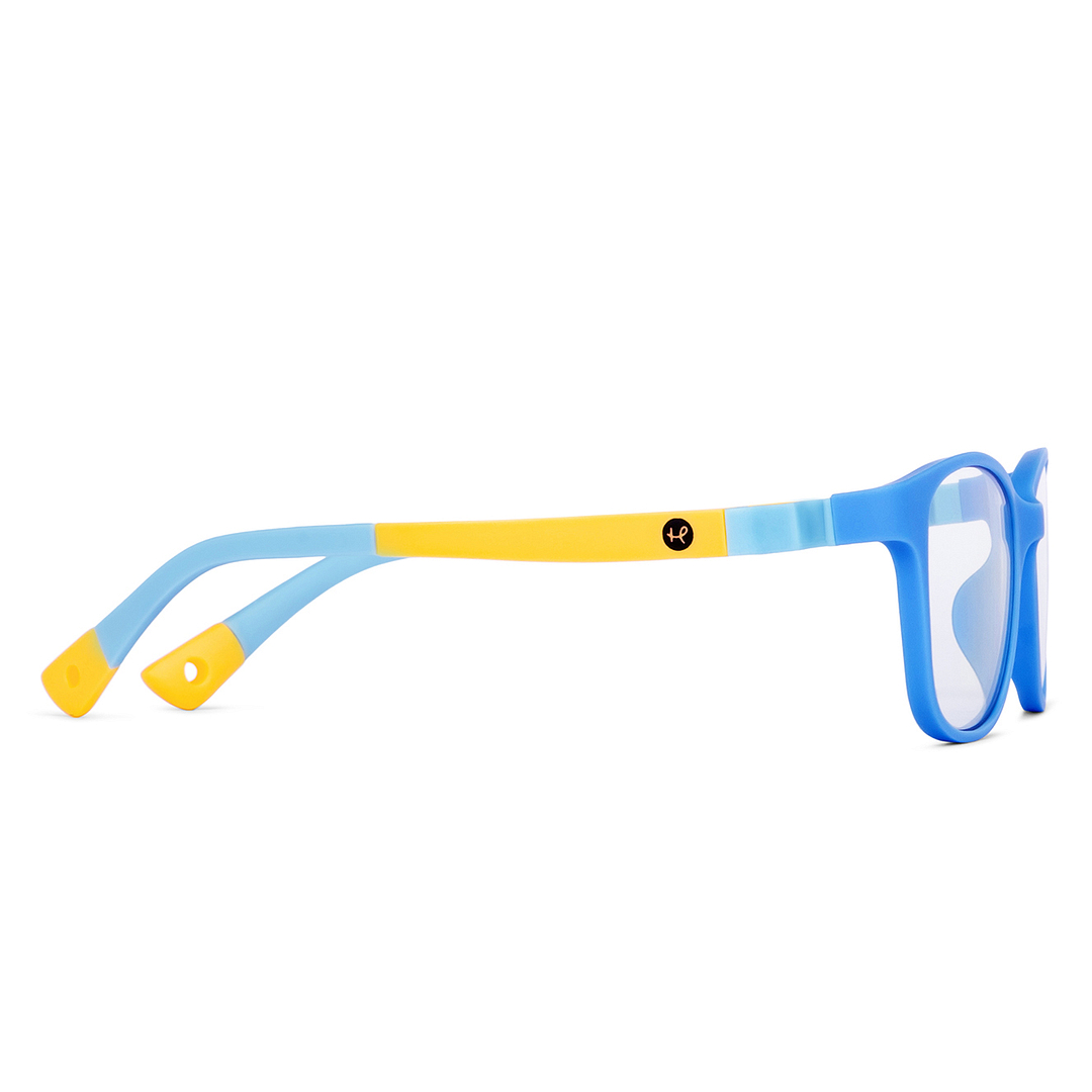 Hooper Screen Glasses Kids Glasses: Sky Blue Pink Full Rim Rectangle Kids 5-8 yrs Computer Glasses Digi Hooper HP D10004M-C2 left side